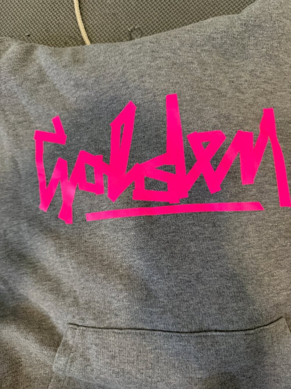 Golden Goose Pullover Hoodie- S- heathered gray/hot neon pink- MSRP $490 - Picture 4 of 12